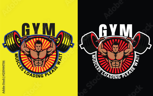 Gym t-shirt design(Muscles loading please wait)