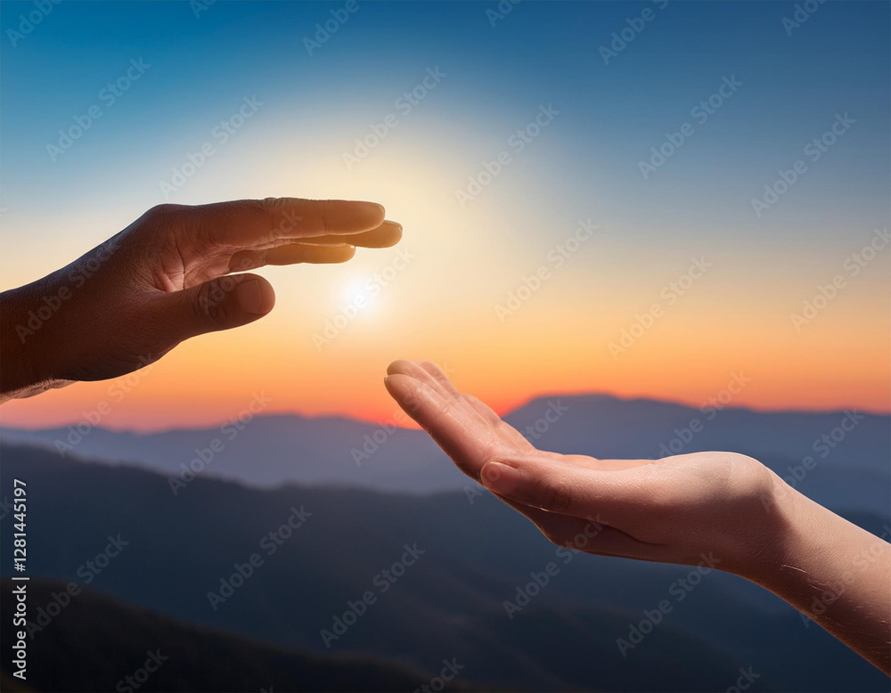 a gentle hand reaching out towards a serene gradient background symbolizing connection and tranquility a gentle hand reaching out towards a serene gradient background symbolizing connection and tranquility