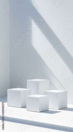 Wallpaper Mural Minimalist White Display Stands for Product Presentation Torontodigital.ca
