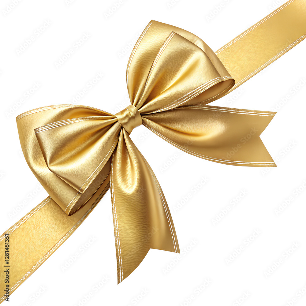 Fototapeta premium golden bow isolated on transparent background