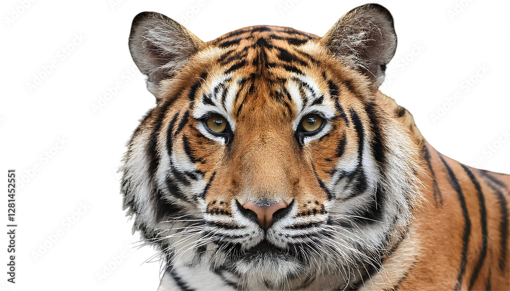 Fototapeta premium Close-up of a Tiger face, wildlife animals, isolated on transparent background