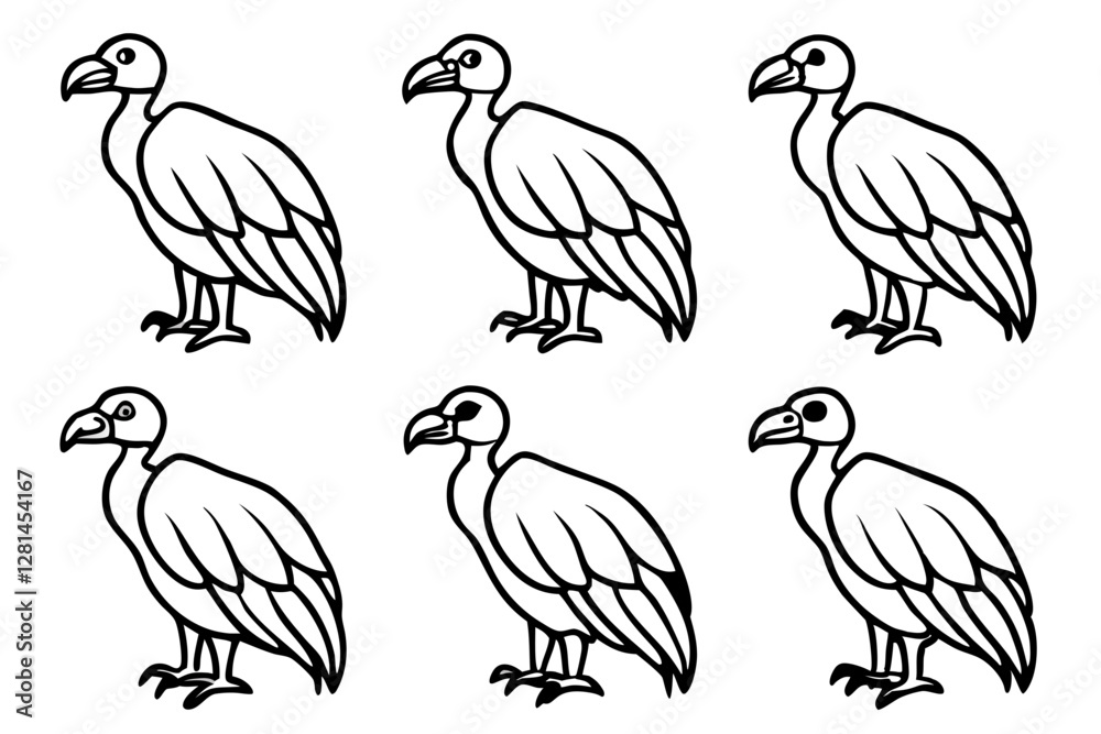 Fototapeta premium Elegant Vulture Outline Pack