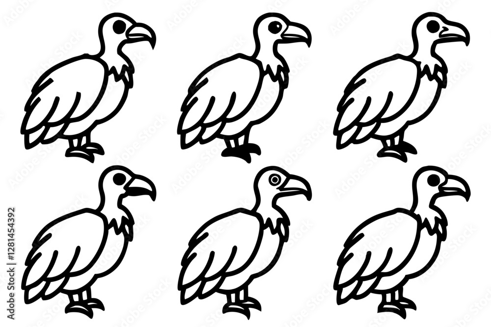 Fototapeta premium Elegant Vulture Outline Pack