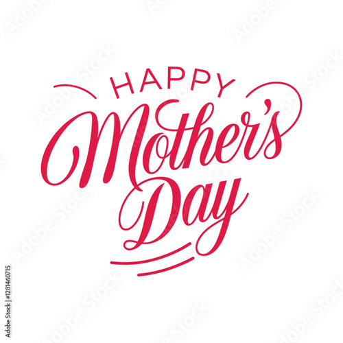 Happy Mother's Day text banner. Handwriting inscription Happy Mother's Day black color. Hand drawn vector art.