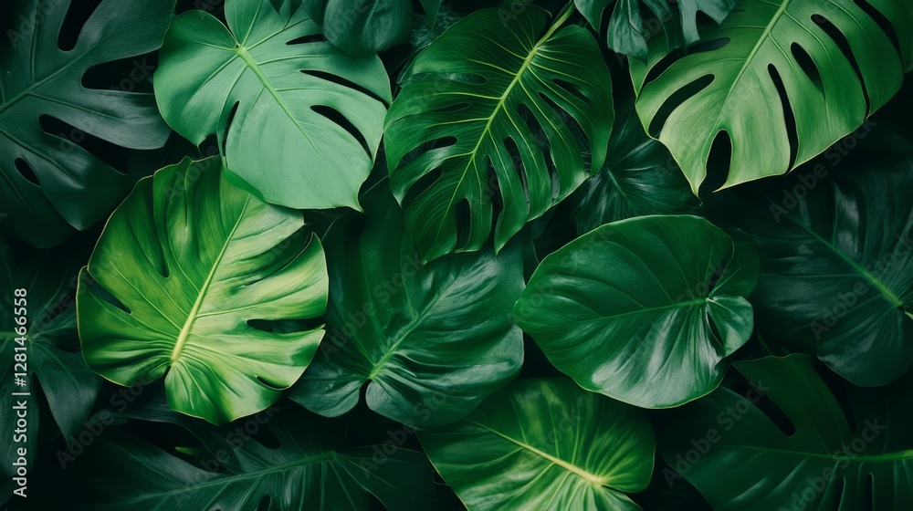 custom made wallpaper toronto digitalElegant tropical leaf wallpaper with luxurious monstera and philodendron leaves, intricate pattern design featuring lush greenery and rich textures 