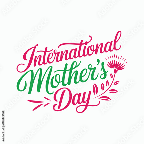 Happy Mother's Day text banner. Handwriting inscription Happy Mother's Day black color. Hand drawn vector art.