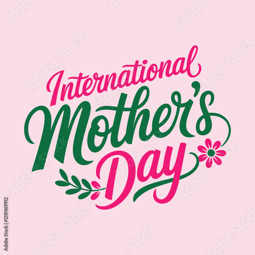 Happy Mother's Day text banner. Handwriting inscription Happy Mother's Day black color. Hand drawn vector art.