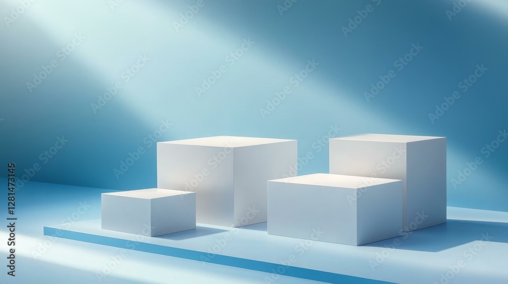 custom made wallpaper toronto digitalAbstract Minimalist White Cube Display Stands