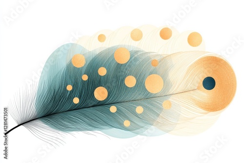 A geometric peacock. Generative AI