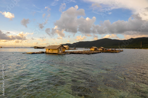 Fisherman floating house in Karimunjawa, Indonesia