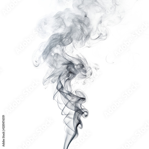 3d grey smoke on transparent background