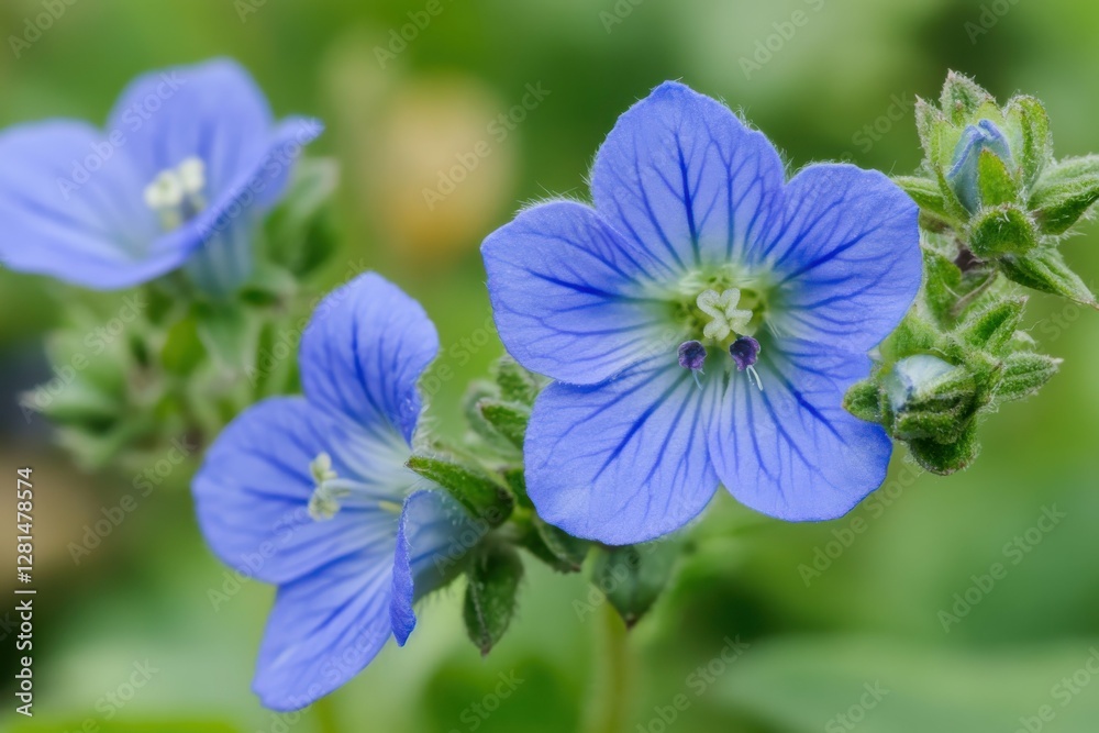 Veronica Flower Spikes Macro. Beautiful Blue Spiked Veronica Flower in Green Summer Garden Veronica Flower Spikes Macro. Beautiful Blue Spiked Veronica Flower in Green Summer Garden