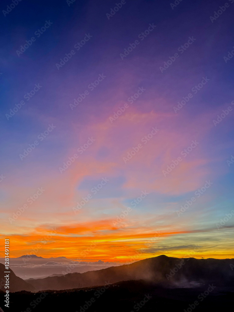 Golden Sunrise Over Mountain Valley Golden Sunrise Over Mountain Valley