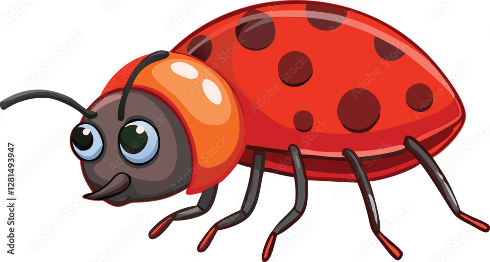 Fototapeta premium ladybug insect cartoon vector illustration 