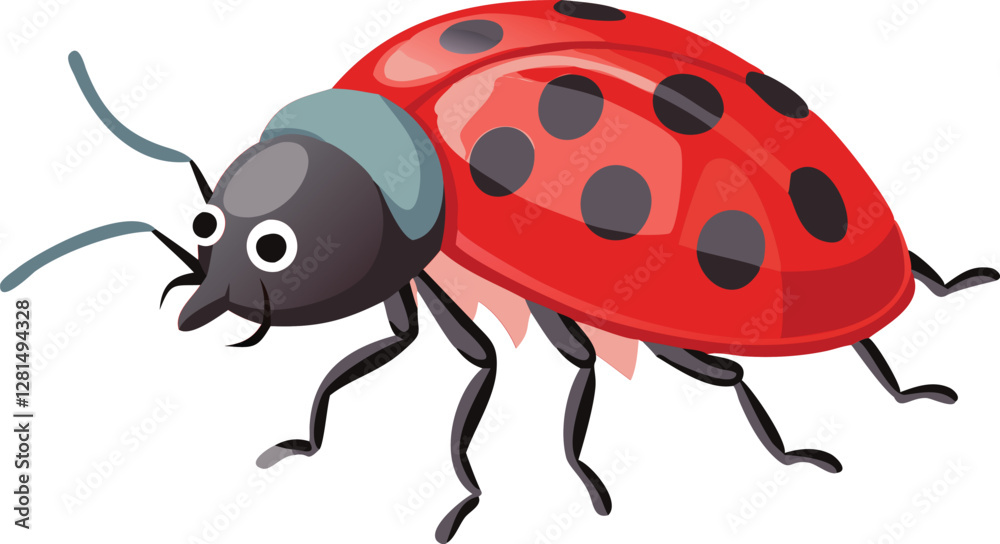 Fototapeta premium ladybug insect cartoon vector illustration 