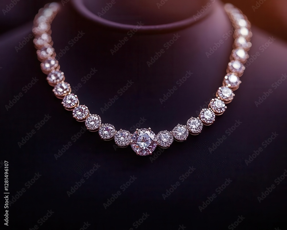 Isolated view of a luxury Easter diamond necklace with intricate filigree Isolated view of a luxury Easter diamond necklace with intricate filigree