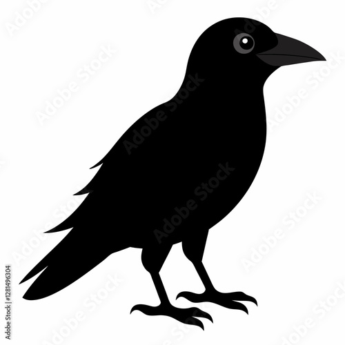 crow silhouette vector on a white background 