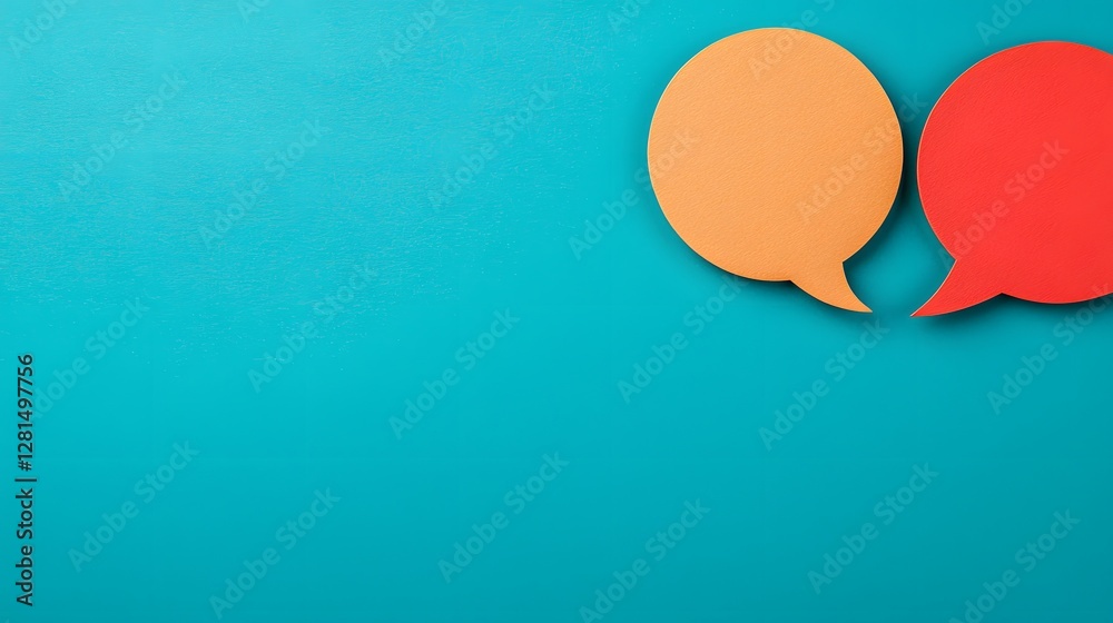 Vibrant Speech Bubbles on a Bold Background Encouraging Engagement and Creative Conversations. Customer Satisfaction Concept Vibrant Speech Bubbles on a Bold Background Encouraging Engagement and Creative Conversations. Customer Satisfaction Concept