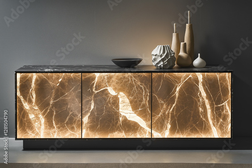 Illuminated Onyx Cabinet: Modern Luxury Home Decor