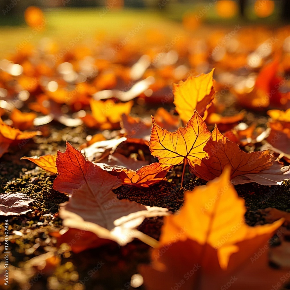 Autumn Leaves on the Ground, Vibrant Fall Colors, Nature's Beauty Autumn Leaves on the Ground, Vibrant Fall Colors, Nature's Beauty
