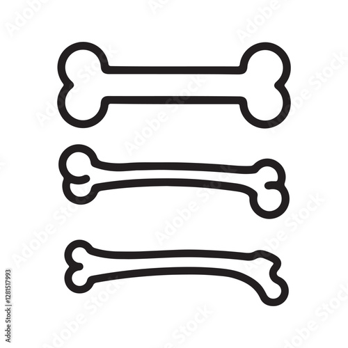 Bones vector icon with liner stock