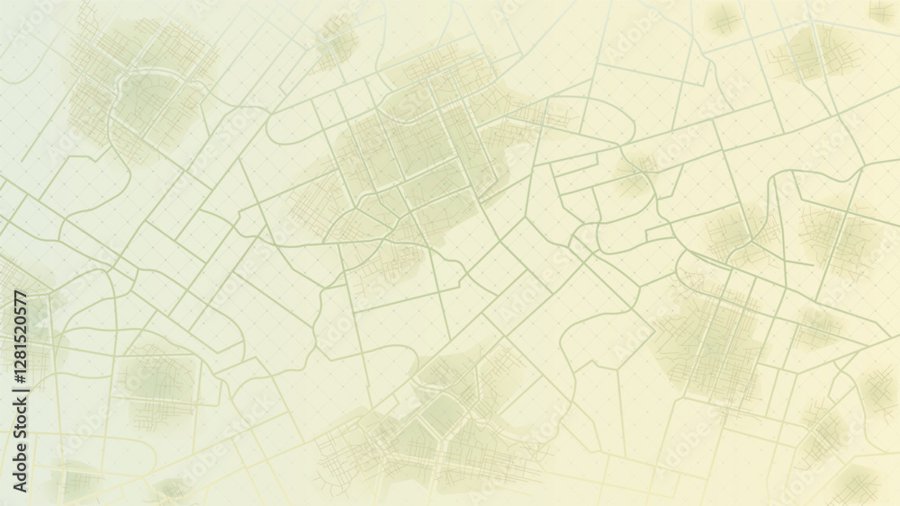 Abstract map background. Colorful zone on map. Streets and roads. City top view from above. Editable vector illustration Abstract map background. Colorful zone on map. Streets and roads. City top view from above. Editable vector illustration