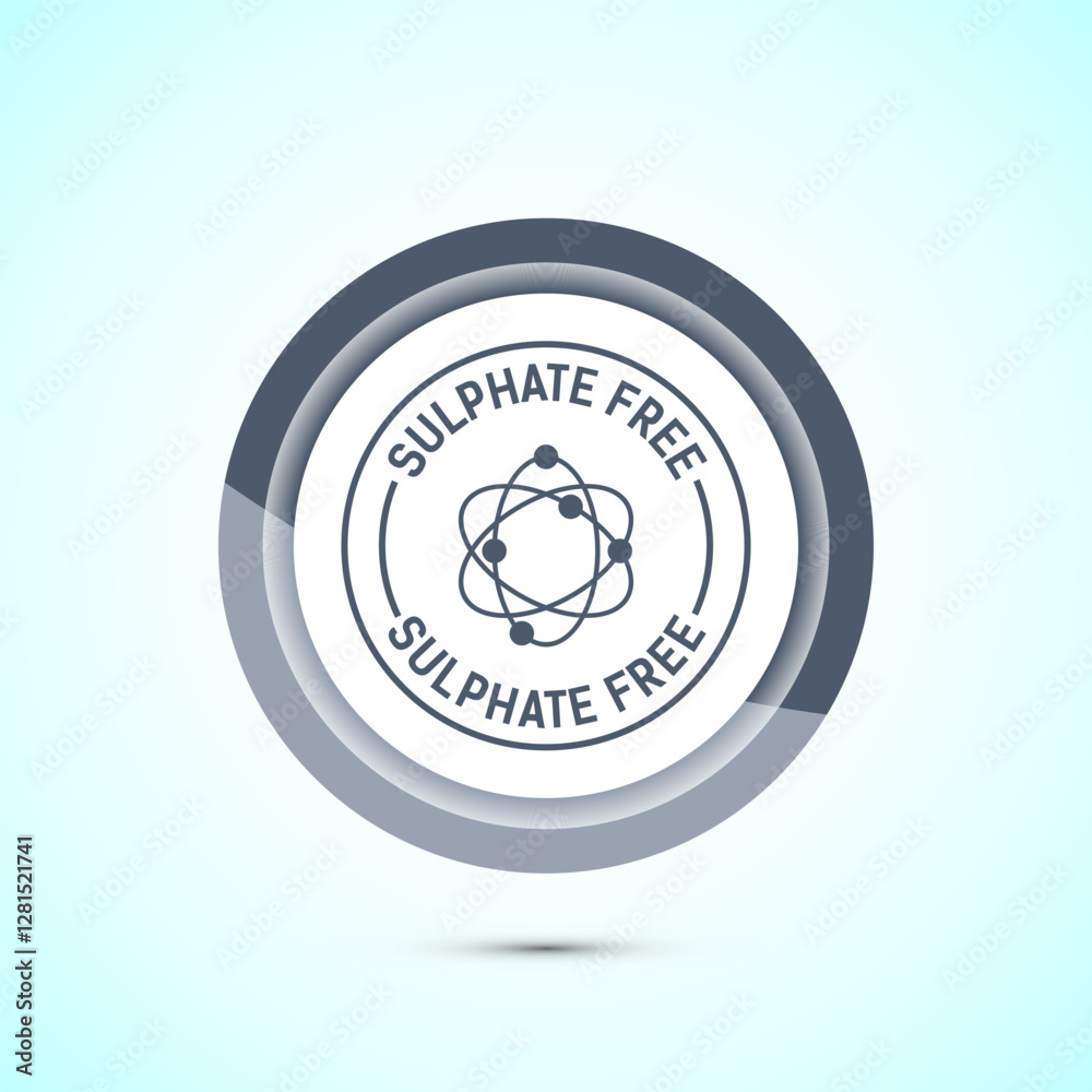 Obraz premium Sulfate free icon design illustration. No sulphate badge label for product warranty, Gray color button design