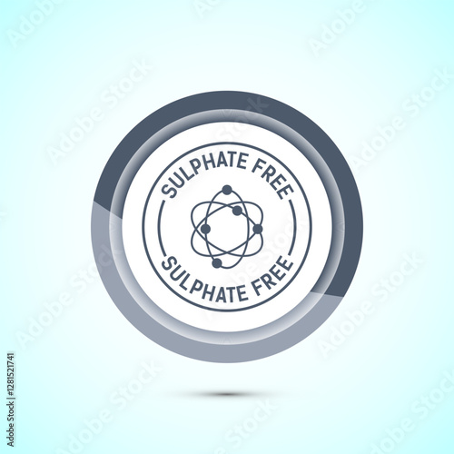 Sulfate free icon design illustration. No sulphate badge label for product warranty, Gray color button design