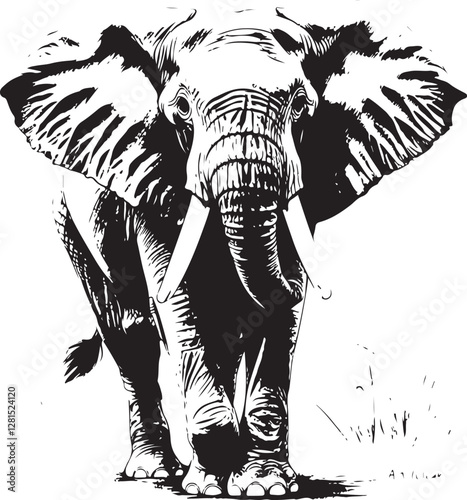 elephant sketch vector 100% fully vector file