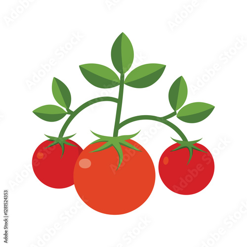 cherry tomatoes isolated on white