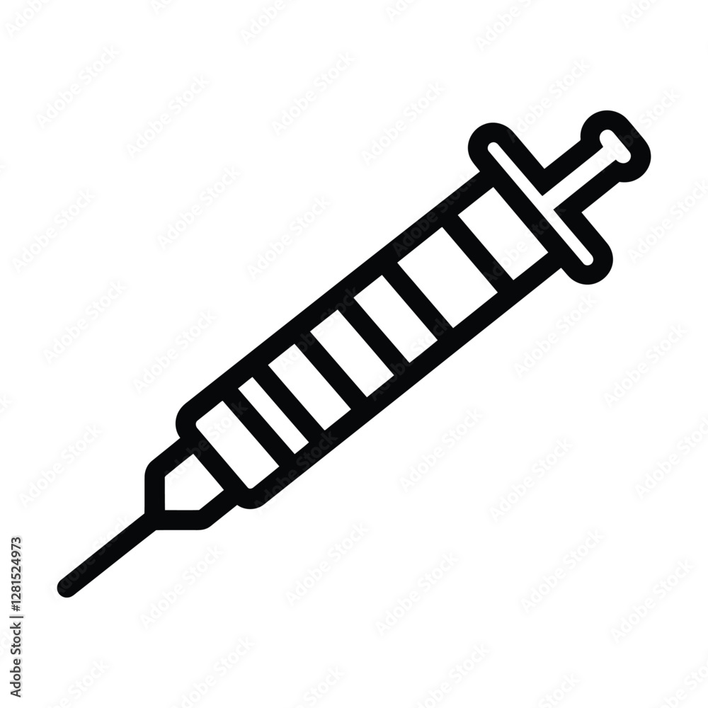 Syringe Icon silhouette vector illustration Syringe Icon silhouette vector illustration