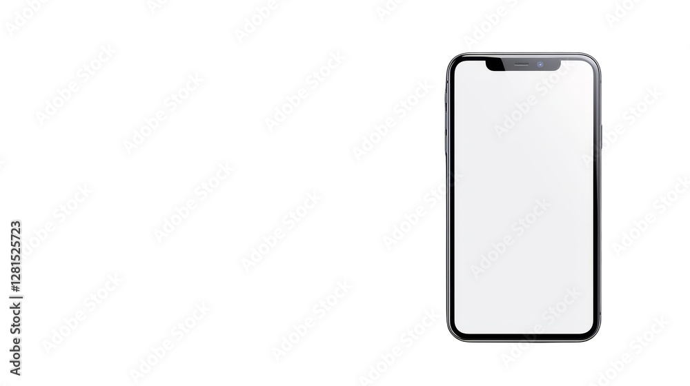 Smartphone with blank screen isolated on white background Smartphone with blank screen isolated on white background