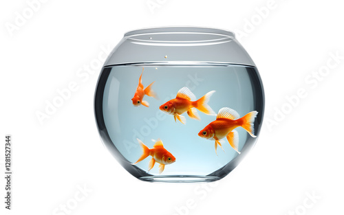 Wallpaper Mural A transparent fishbowl with a goldfish swimming, isolated on a empty plain background Torontodigital.ca