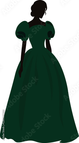 Wallpaper Mural silhouette of lady in green dress Torontodigital.ca