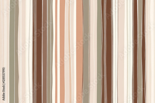 Illustration of a stylish vertical stripe pattern with alternating thin and thick lines in muted earthy tones. The clean, minimalist design evokes a sense of elegance and simplicity, ideal for high