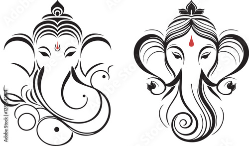 Sankashti Chaturthi Line Art Vector 