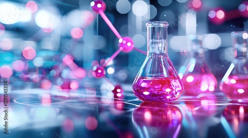 Exciting Chemistry Experiments in a Modern Laboratory Setting with Colorful Chemical Reactions in a High-Tech Environment photo