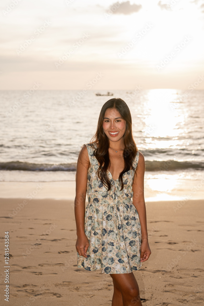 Young Asian woman on the beach in Thailand Young Asian woman on the beach in Thailand