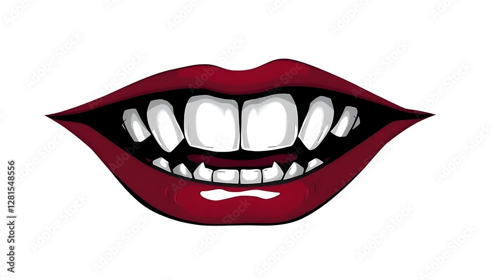Fototapeta premium Vampire Lips with Teeth