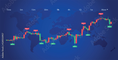 Wallpaper Mural Stock Market Chart Torontodigital.ca