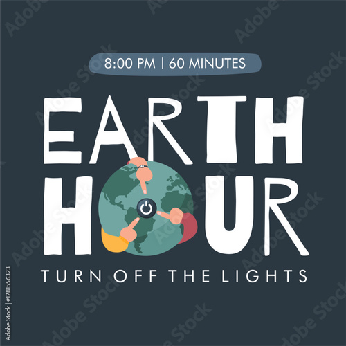 vector earth hour poster template