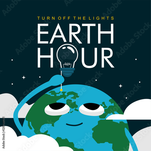 vector earth hour poster template