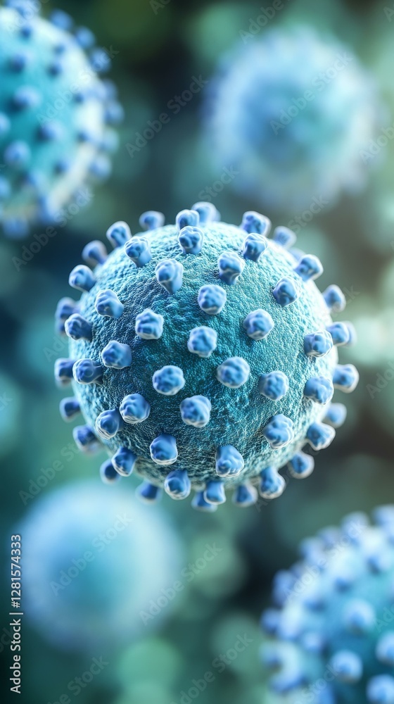 Closeup of Virus Microstructure
