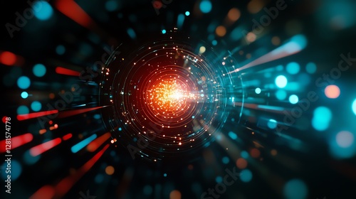 Dynamic flow of vibrant digital particles.