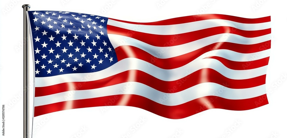Fototapeta premium American Flag Waving in the Wind