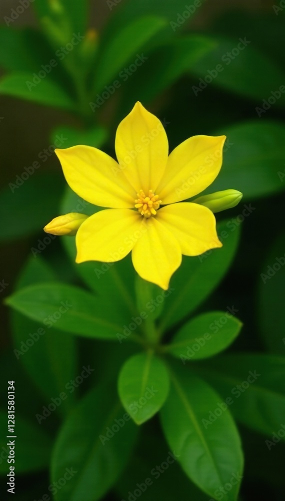 Yellow Galphimia brasiliensis in full bloom with green foliage, yellow, garden, plants Yellow Galphimia brasiliensis in full bloom with green foliage, yellow, garden, plants