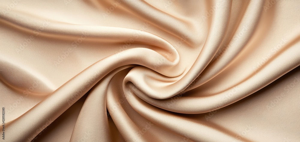Fototapeta premium Elegant satin fabric in creamy tones with soft folds and smooth texture.