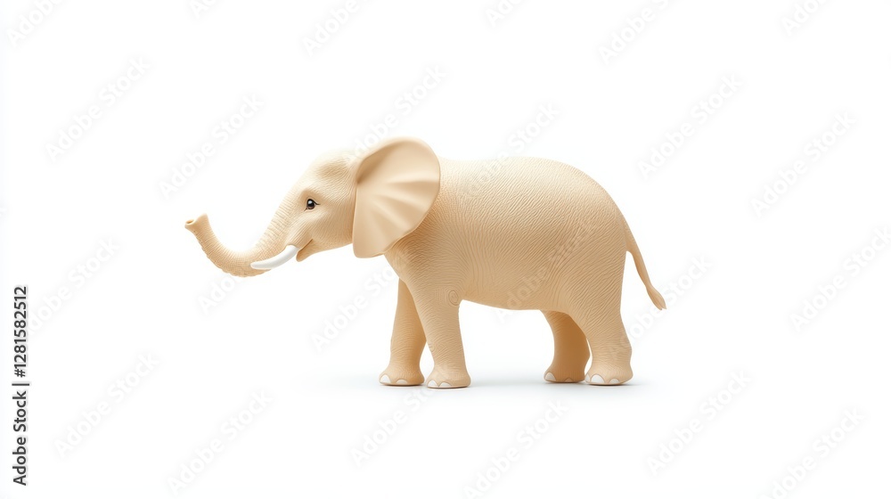 Adorable baby elephant toy figurine on white background, perfect for play, decoration, or collection Adorable baby elephant toy figurine on white background, perfect for play, decoration, or collection