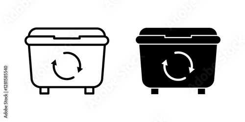 dumpster Icon set. Symbol isolated white background. vector illustration. color editable.