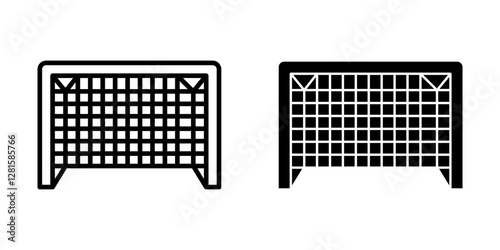 football goal Icon set. Symbol isolated white background. vector illustration. color editable.